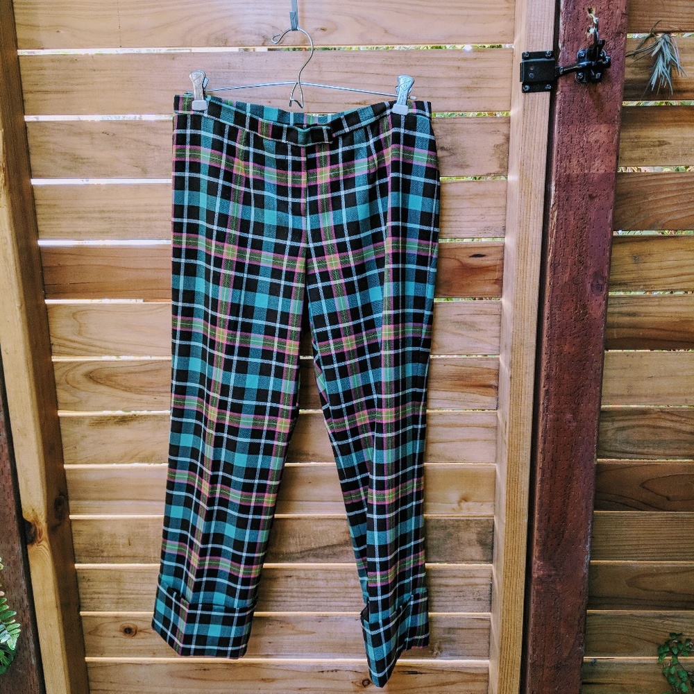 SOLD Trink Turk 6 plaid wool pants, *damaged*